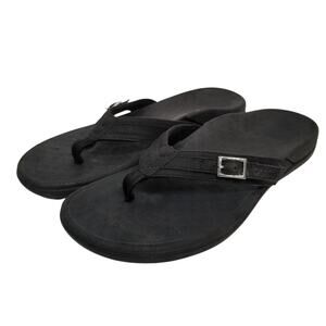 Vionic Women's Black Buckle Flip Flops Sandals Size 7